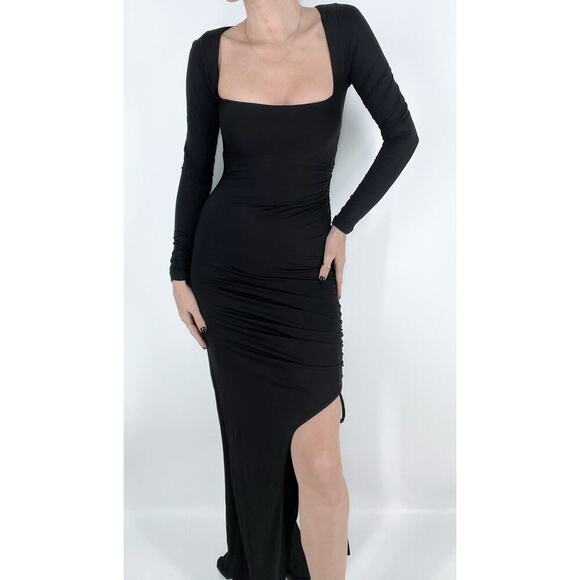 NWT Babyboo Black Raye Longsleeve Maxi Dress Size Small - Picture 4 of 7